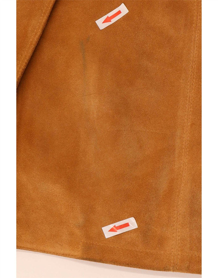 Abrigo vintage de ante para mujer IT 42 Cuero beige medio