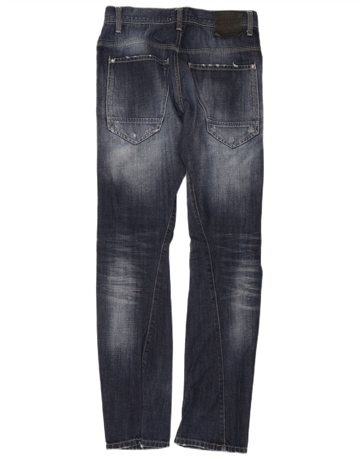ZARA Vaqueros ajustados desgastados para hombre EU 38 Small W30 L33 Azul marino