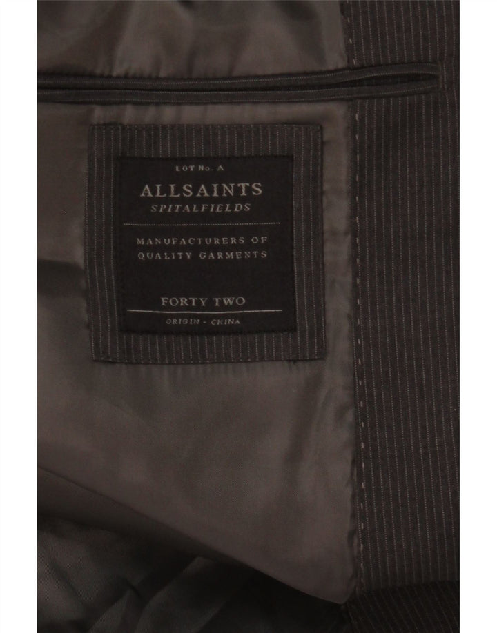 All Saints Chaqueta tipo blazer de 2 botones para hombre UK 42 XL Gris a rayas