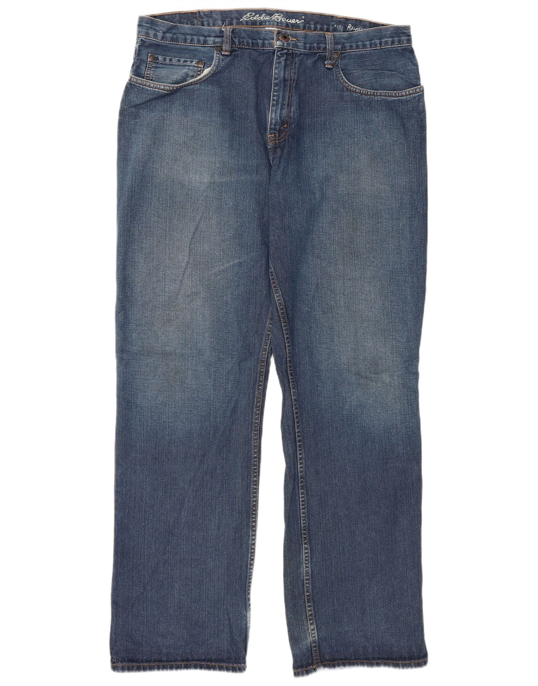 Eddie Bauer Vaqueros rectos de ajuste relajado para hombre W38 L34 Algodón azul