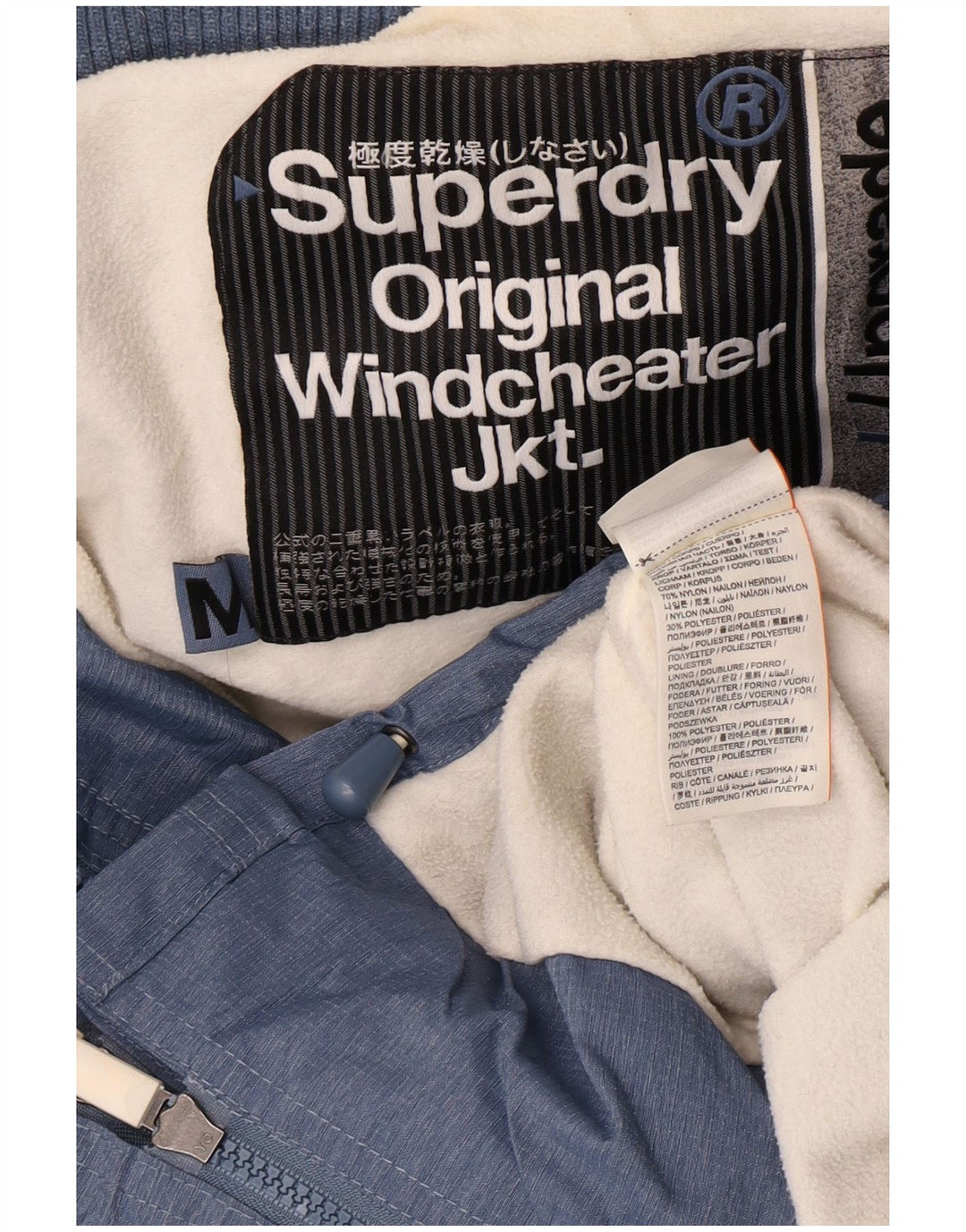 Superdry Chaqueta Cortavientos Gráfica para Mujer UK 44 Azul Medio