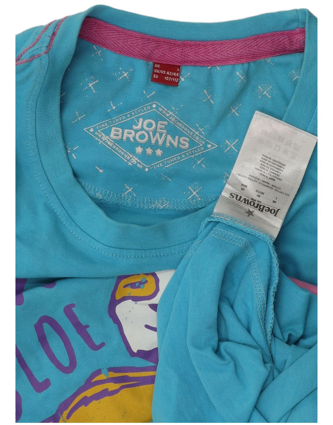 JOE BROWNS Camiseta gráfica para hombre Top grande de algodón azul