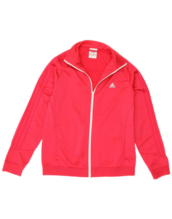 Adidas Mujer Chándal Top Chaqueta UK 16/18 Grande Rosa Poliéster