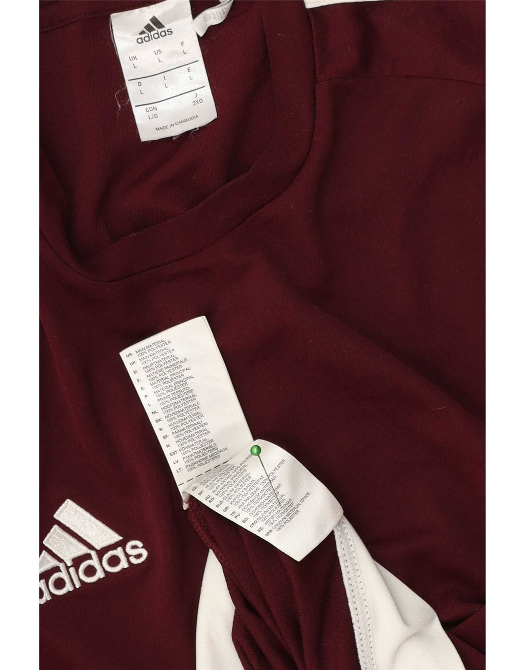 Adidas Mens Climalite T-Shirt Top Large Maroon Polyester