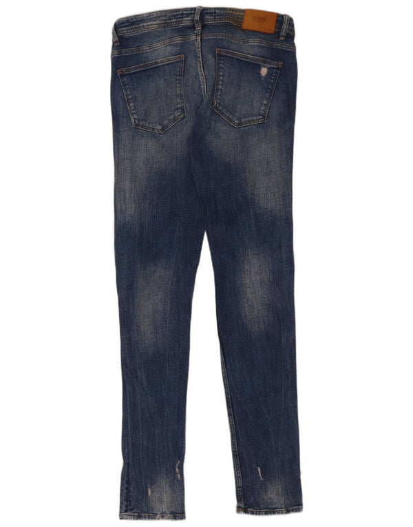 Zara Mujer Trafaluc Vaqueros Pitillo Desgastados EU 40 Medium W30 L32 Azul