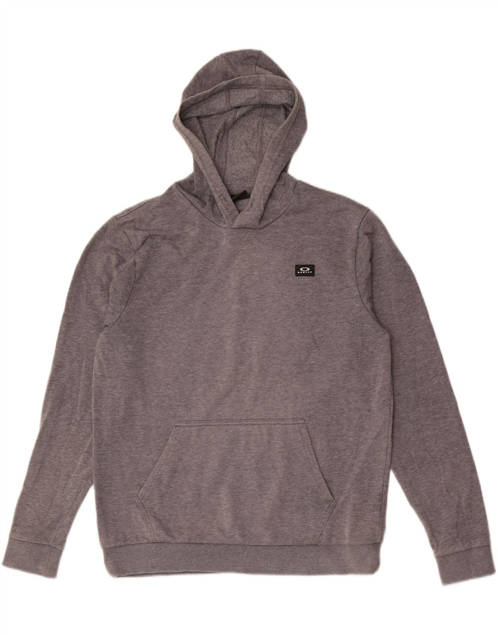 Oakley Jersey con capucha de corte regular para hombre, talla grande, gris