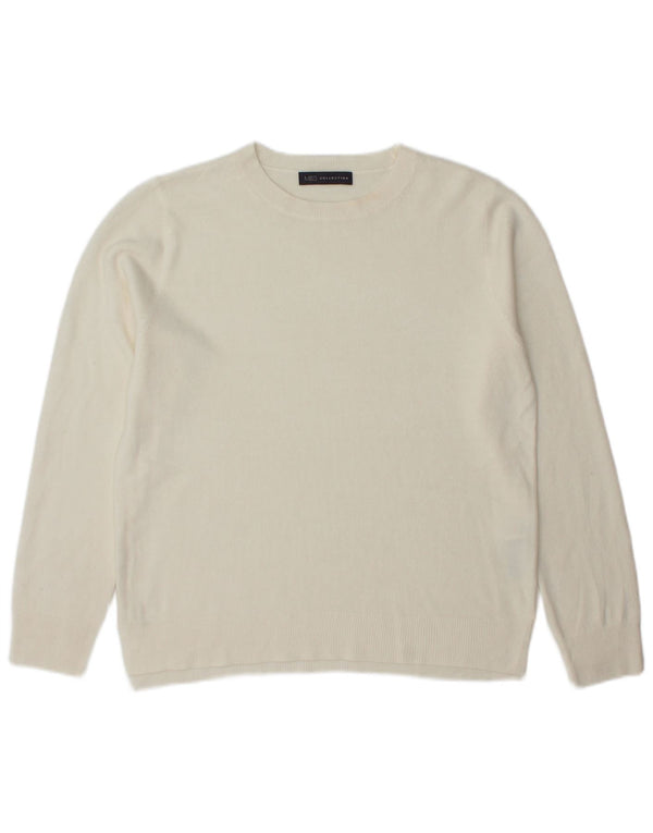 Marks & Spencer Suéter tipo jersey con cuello redondo para mujer UK 14 Medium Off White