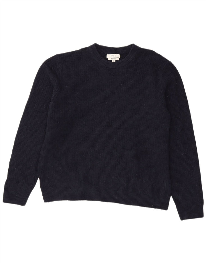 Marks & Spencer - Jersey de cuello redondo para hombre, talla grande, acrílico azul marino