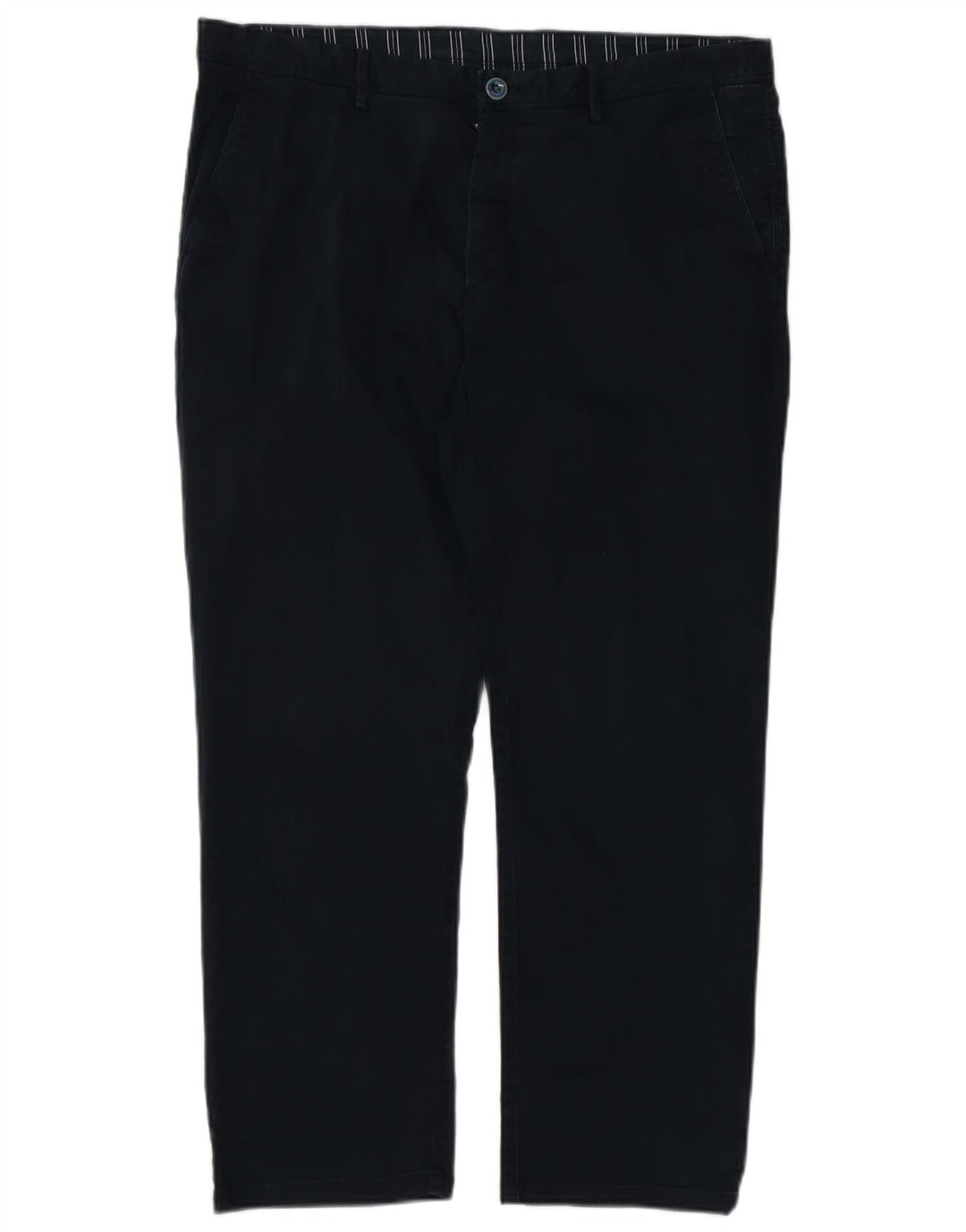 MASSIMO DUTTI Pantalón chino recto para hombre EU 46 XL W36 L27 Azul marino