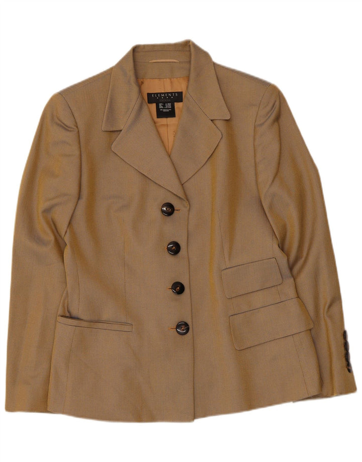 Escada Chaqueta Blazer Elements para Mujer UK 42 Medium Beige Herringbone