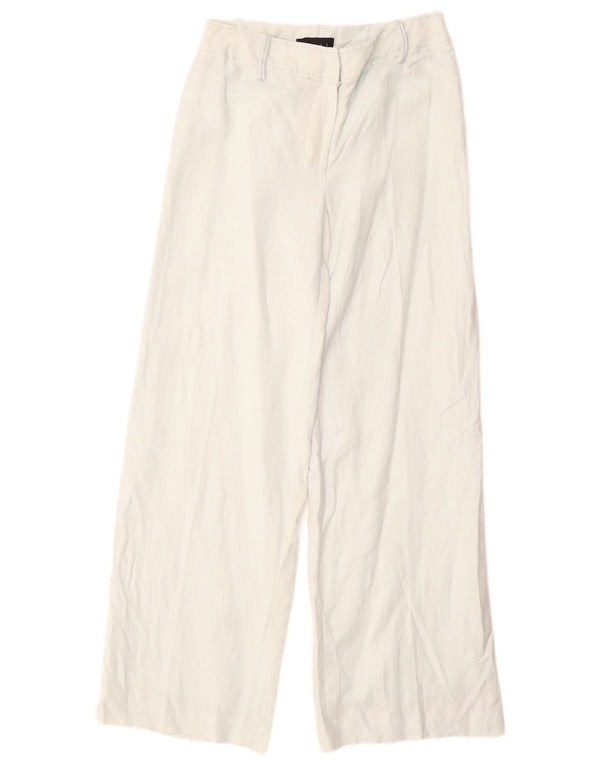 Coast Pantalones casuales de pierna ancha para mujer UK 10 Small W28 L32 Lino azul