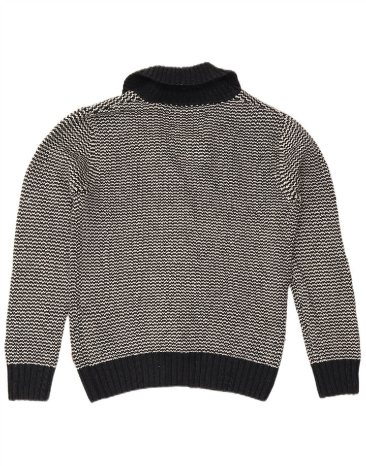 Jack & Jones Mens Cardigan Suéter Grande Negro Chevron Acrílico
