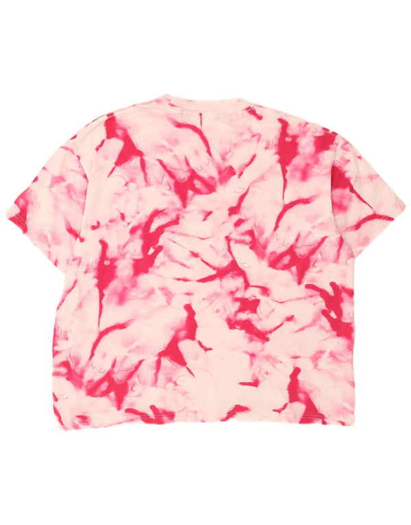 Calvin Klein Jeans Camiseta gráfica para mujer Top UK 14 Medium Pink Tie Dye