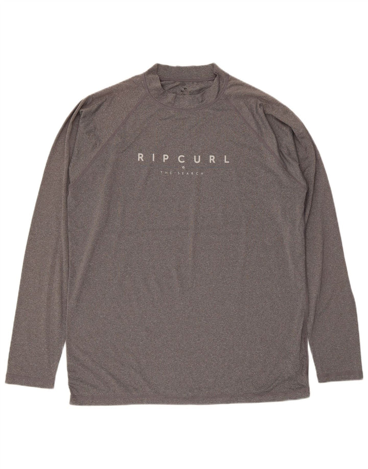 Rip Curl Top gráfico de ajuste relajado para hombre Manga larga Poliéster gris grande