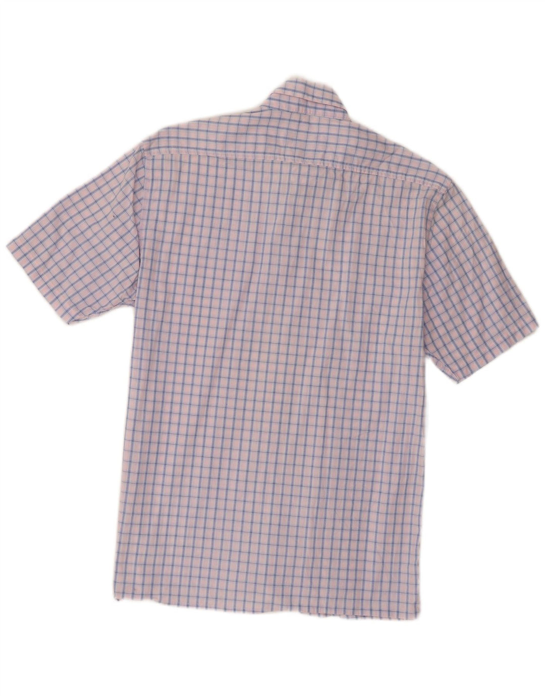 Yves Saint Laurent Hombre Camisa De Manga Corta De Algodón A Cuadros Rosa Medio