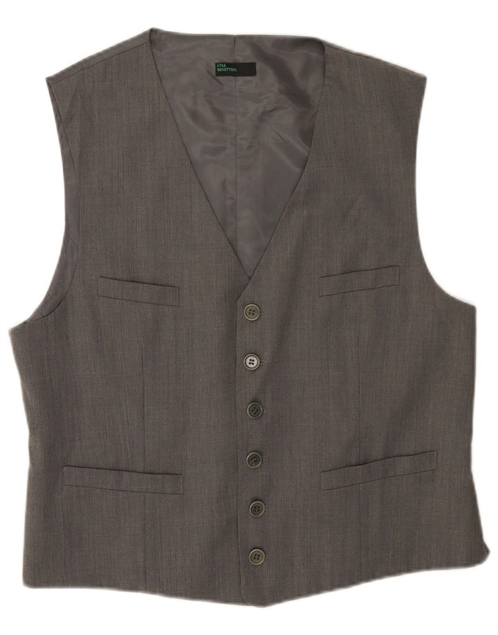 Chaleco Benetton Hombre IT 54 XL Lana Gris