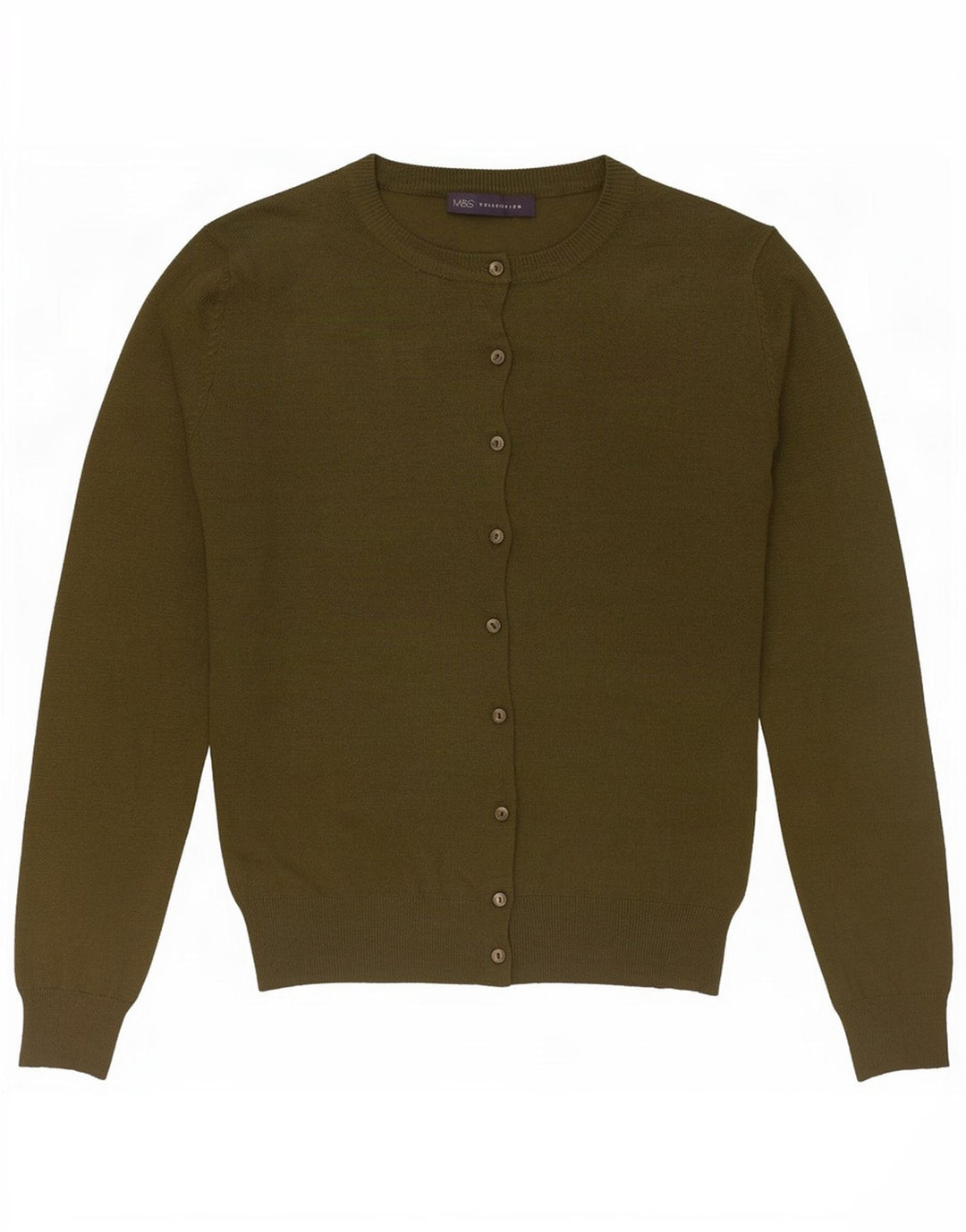Marks & Spencer - Cárdigan para mujer, talla 40, viscosa caqui mediana