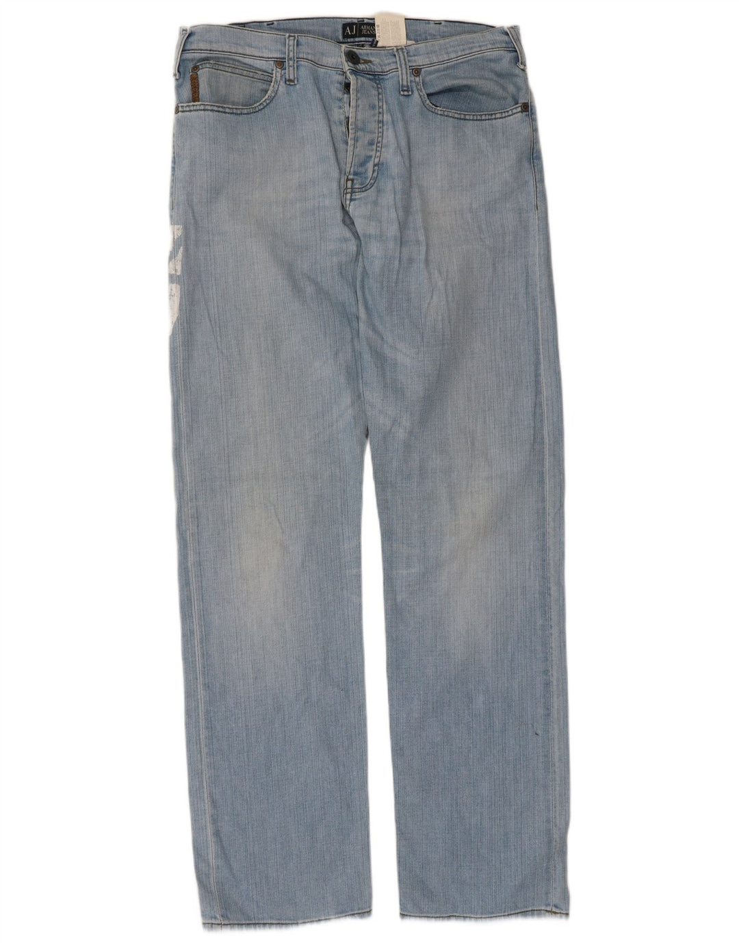 Armani Vaqueros Rectos Gráficos Para Hombre W36 L33 Algodón Azul