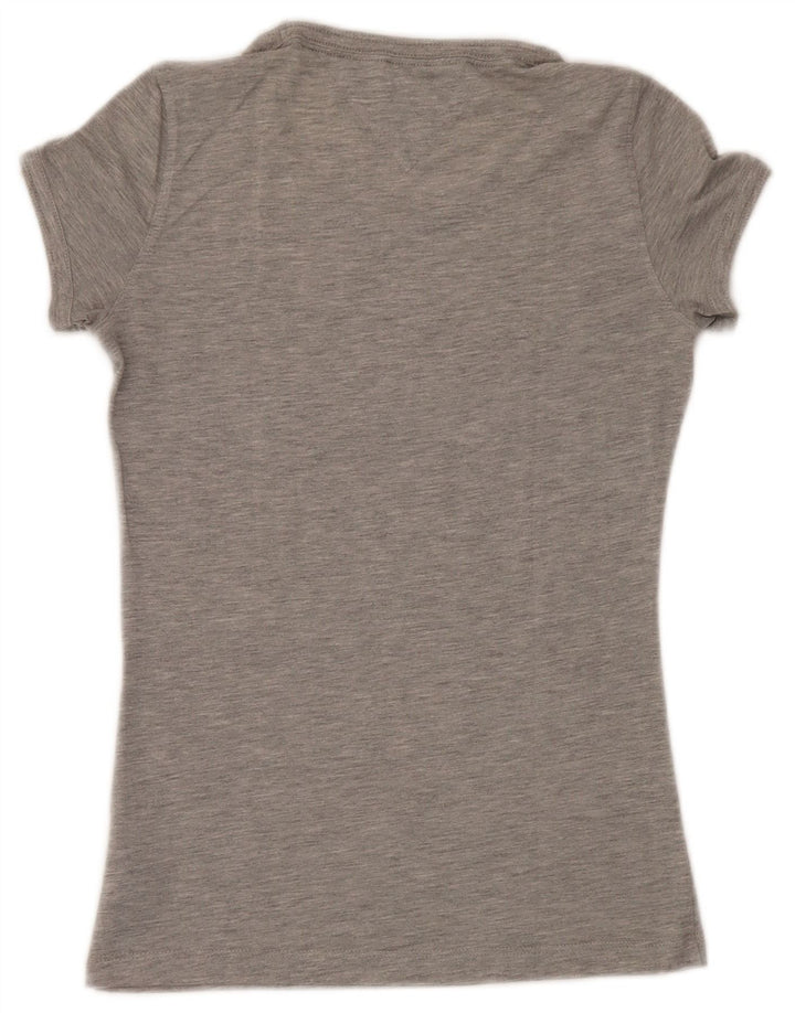 Tommy Hilfiger Camiseta gráfica para mujer Top UK 12 Poliéster gris medio