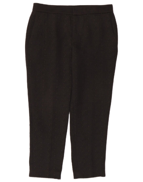 Zara Mujer Pantalones Cortos Slim Medium W28 L25 Poliéster Moteado Negro