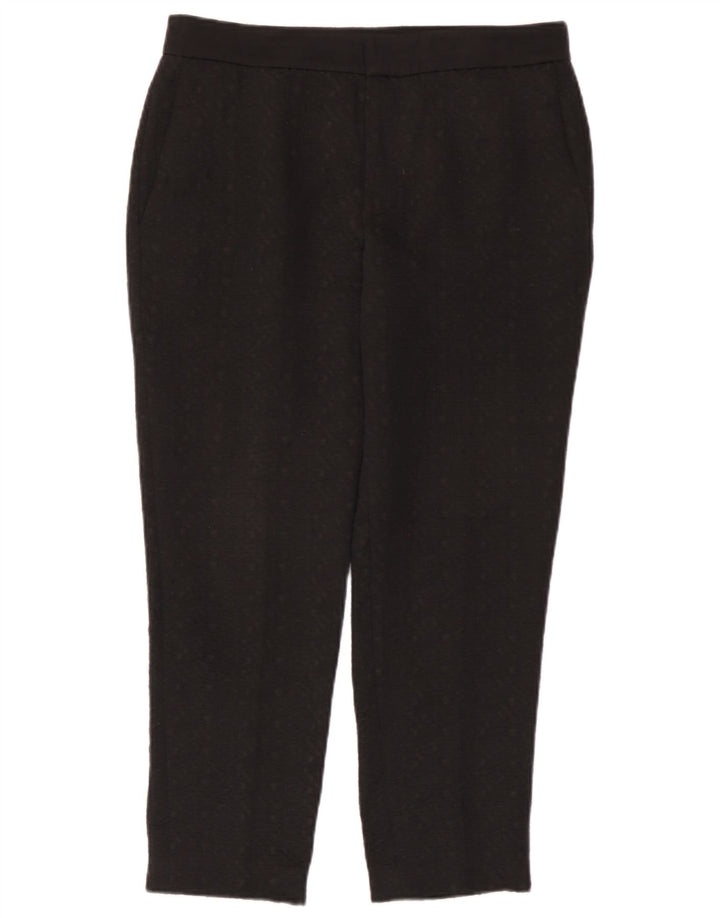 Zara Mujer Pantalones Cortos Slim Medium W28 L25 Poliéster Moteado Negro