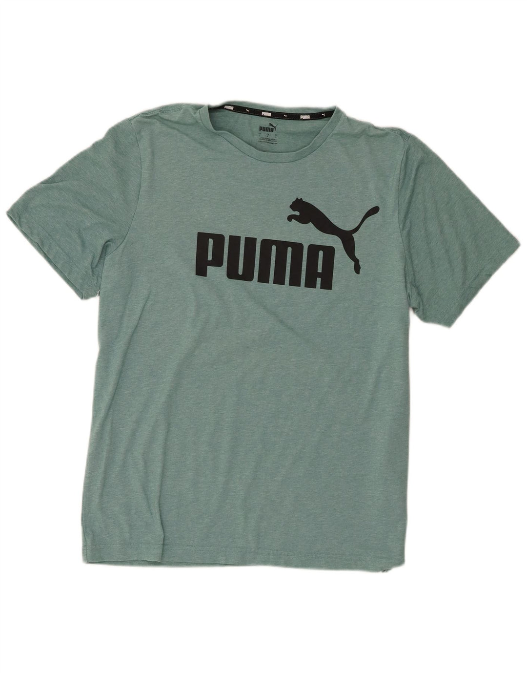 Puma Camiseta gráfica para hombre Top grande de poliéster moteado verde