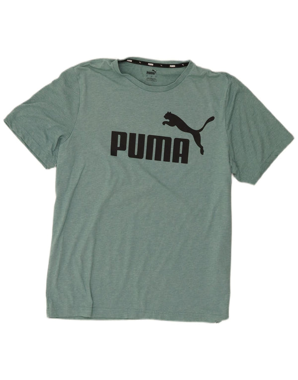 Puma Camiseta gráfica para hombre Top grande de poliéster moteado verde
