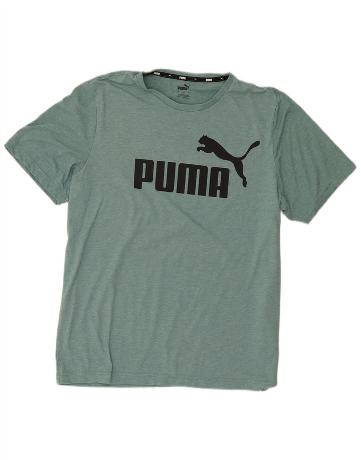 Puma Camiseta gráfica para hombre Top grande de poliéster moteado verde