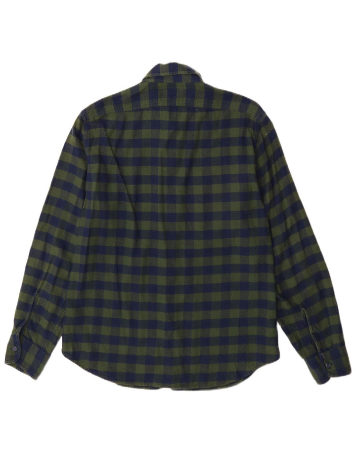 Camisa de franela para hombre J. Crew de algodón a cuadros en azul medio