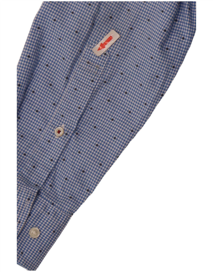 Tommy Hilfiger Camisa Slim Fit De Algodón Con Pata De Gallo Azul Medio