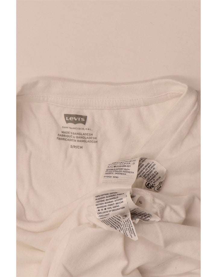 Levi's Camiseta para mujer Top UK 10 Small White Cotton