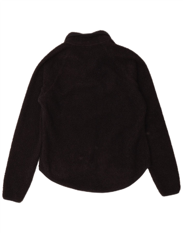Vintage mujer chaqueta de vellón Reino Unido 14 azul marino medio