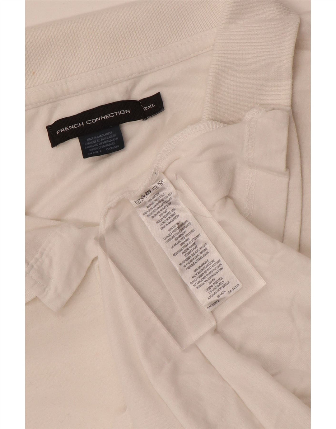 French Connection Polo para hombre 2XL Algodón blanco