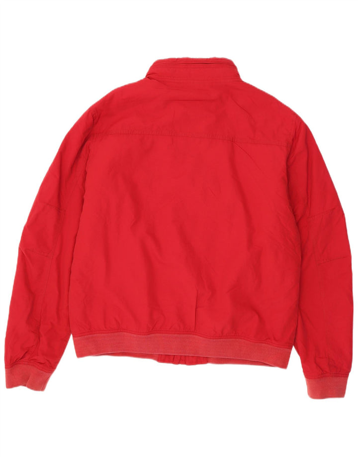 TOMMY HILFIGER Chaqueta bomber con capucha para hombre UK 42 XL Nylon rojo