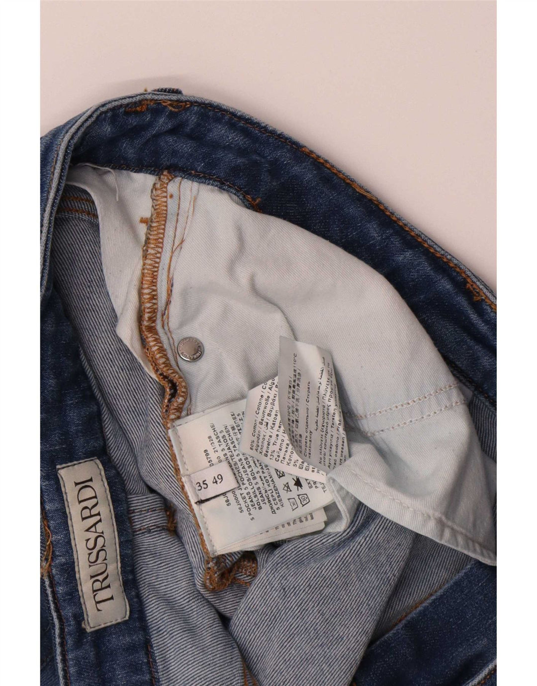 Vaqueros Trussardi Mujer Rectos W35 L26 Azul Algodón