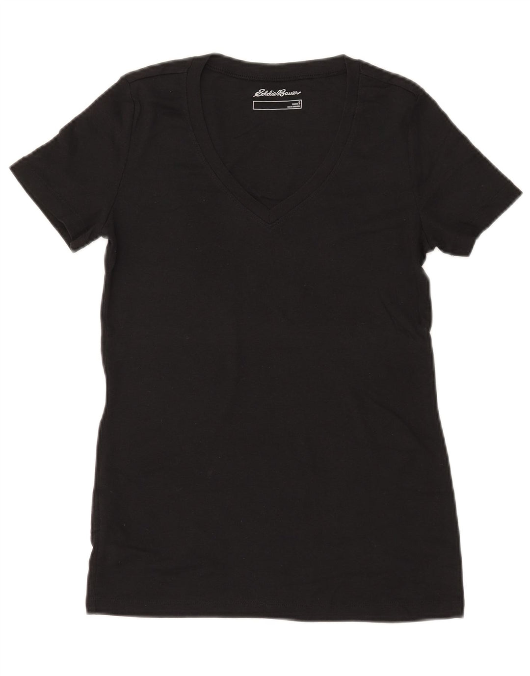EDDIE BAUER Camiseta para mujer Top UK 10 Small Black Cotton