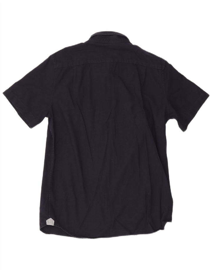 Camisa Lacoste Hombre Manga Corta Regular Fit Algodón Azul Marino Medio