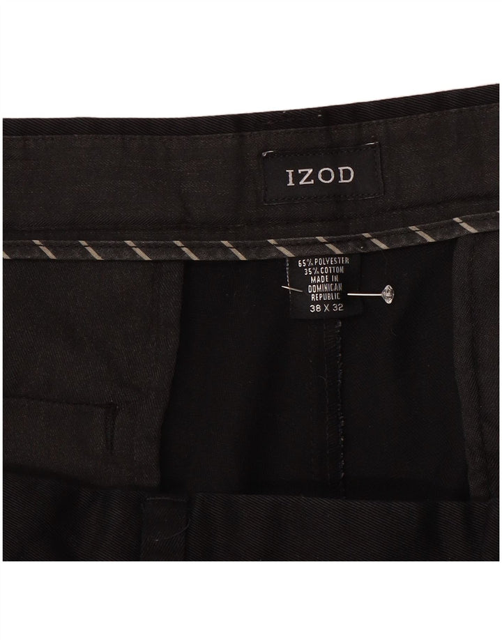 Pantalón chino con pinzas Izod para hombre W38 L31 Poliéster negro