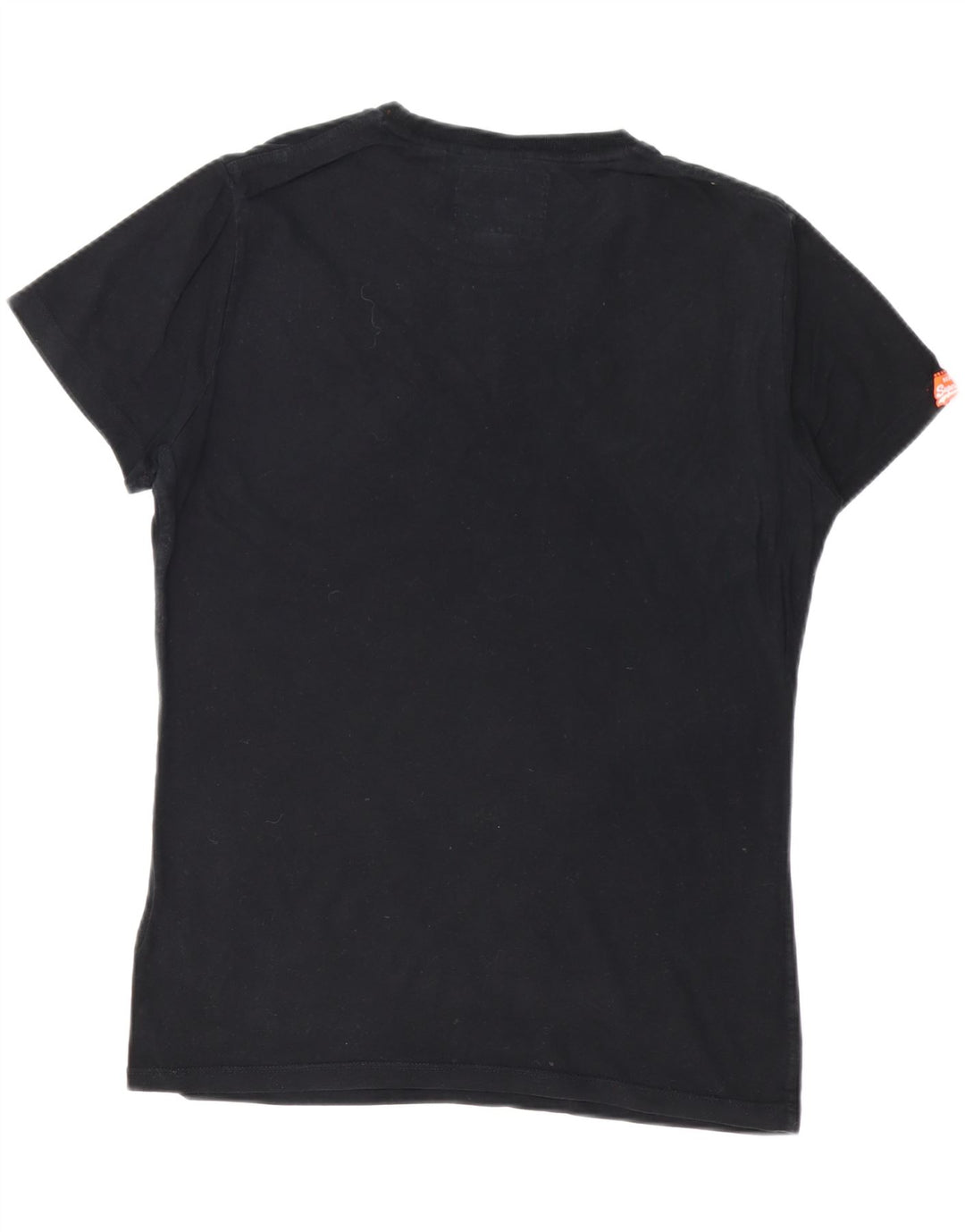 SUPERDRY Hombre Camiseta Top Medium Negro Algodón