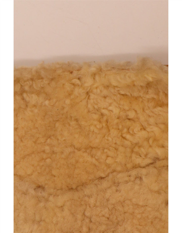 VINTAGE Chaleco de cuero para mujer Reino Unido 14 Marrón medio