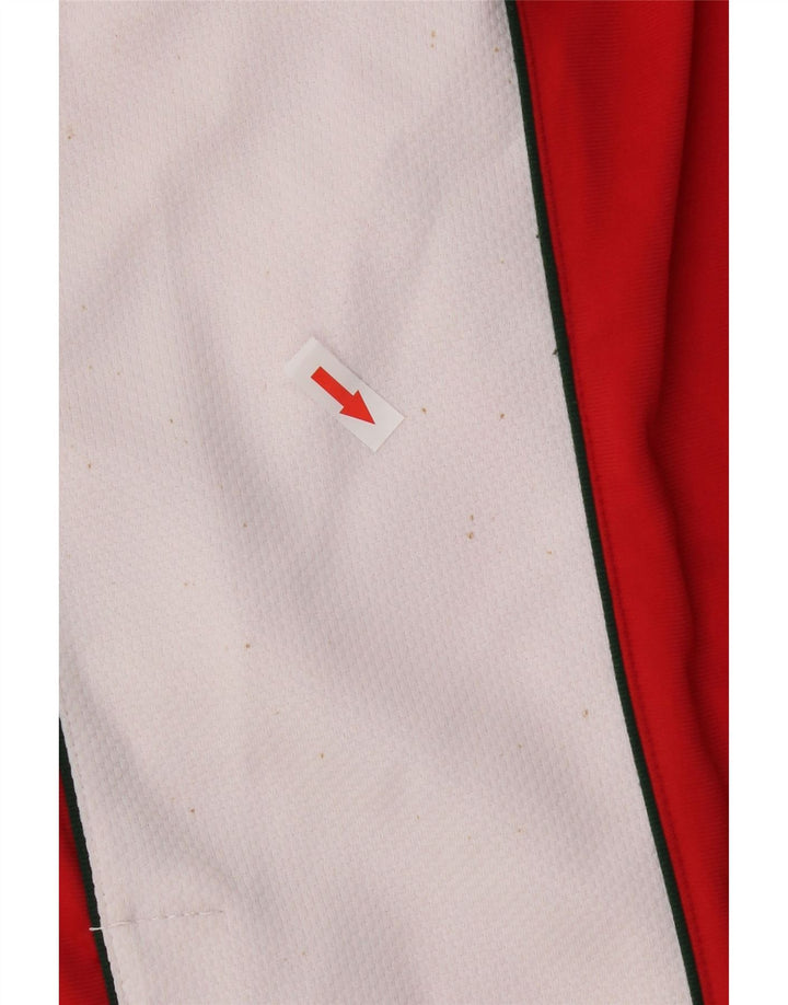 Vintage Mujer Chándal Pantalones IT 40 Pequeño Rojo Colorblock Poliéster