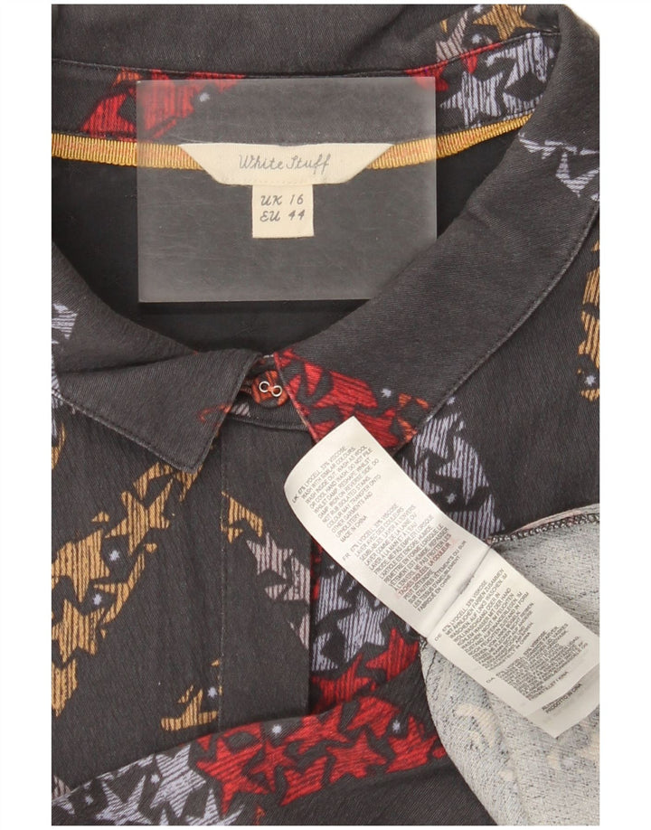 Vestido camisero con estampado abstracto para mujer de White Stuff, talla grande, Lyocell gris