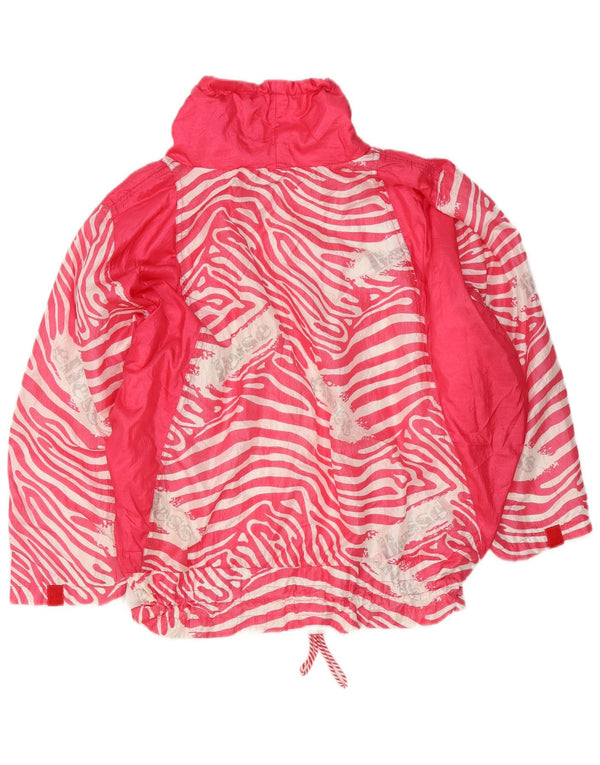 Ellesse Womens Pullover Tracksuit Top Jacket UK 22 3XL Pink Animal Print