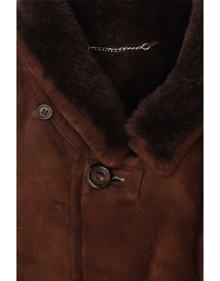 Mabrun Chaqueta de piel de oveja para hombre IT 56 3XL Marrón