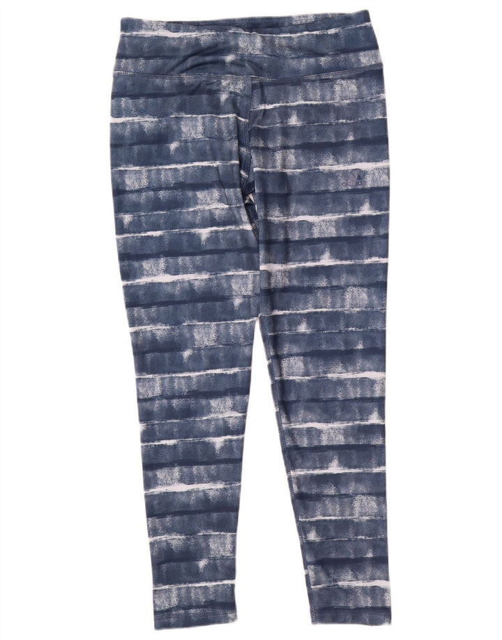Adidas Leggings Climalite para mujer Reino Unido 12/14 Poliéster a rayas azul medio