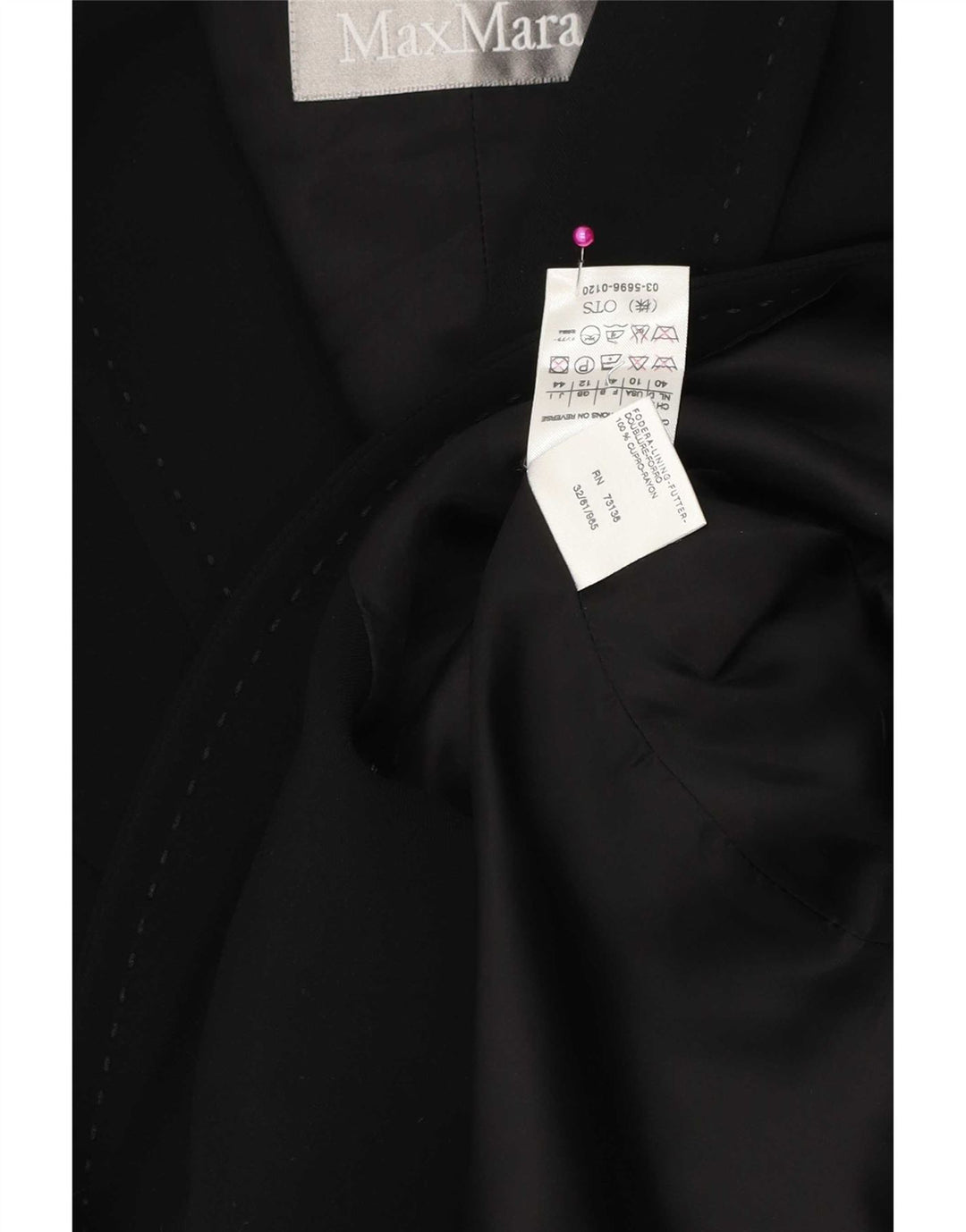 Max Mara Chaqueta tipo blazer con 1 botón y manga 3/4 para mujer UK 40 Medium Black Rayon