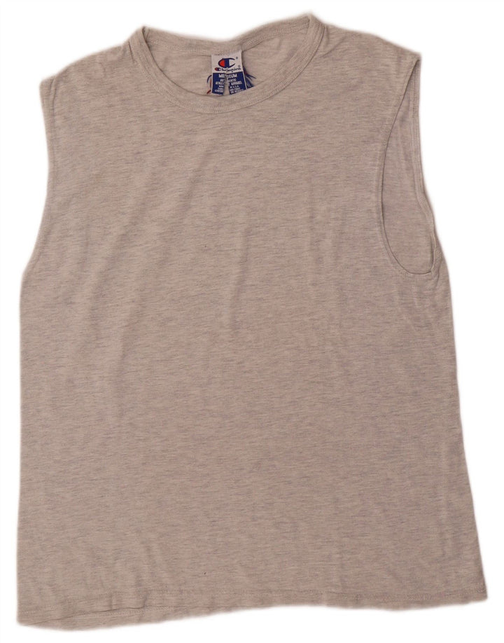 Champion Camiseta Sin Mangas Para Hombre Algodón Gris Medio