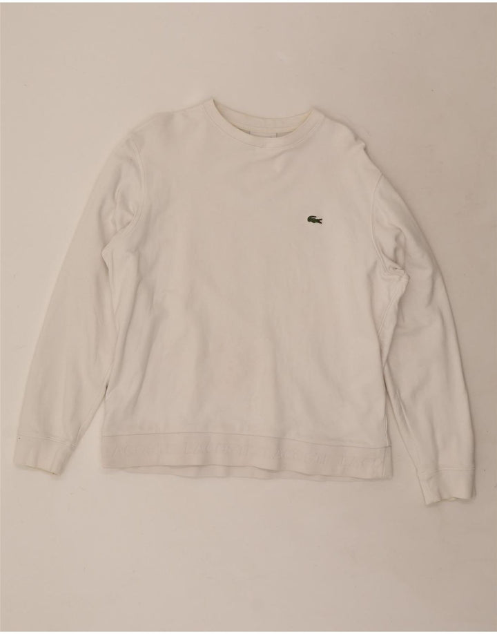LACOSTE Sudadera Hombre Jersey Talla 6 XL Algodón Blanco