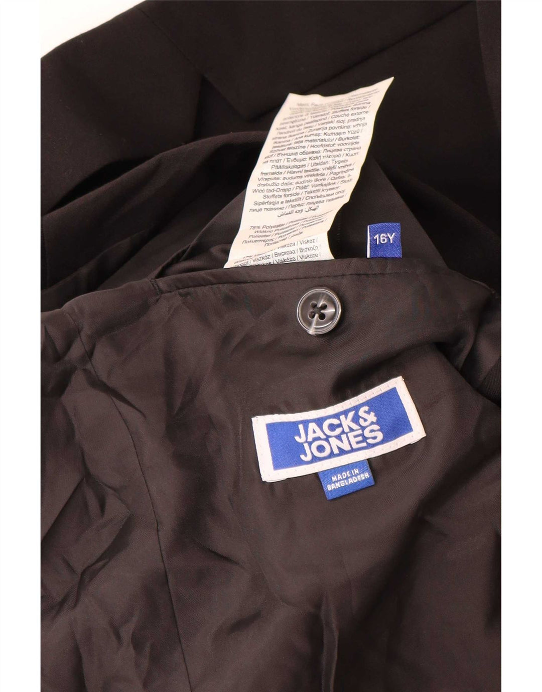 Jack & Jones Chaqueta tipo blazer de 2 botones para niño 15-16 años Negro Poliéster