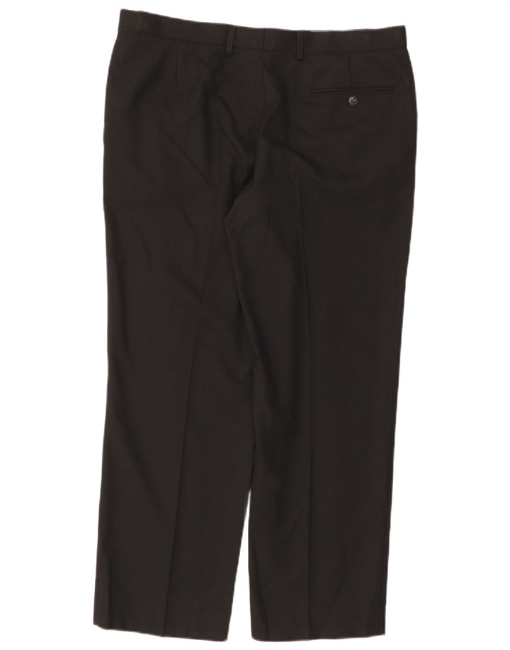 Marks & Spencer Pantalón De Traje Regular Recto Para Mujer W36 L29 Lana Negra